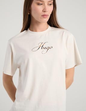 Playera manga corta Hugo cuello redondo para mujer