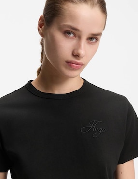 Playera manga corta Hugo cuello redondo para mujer