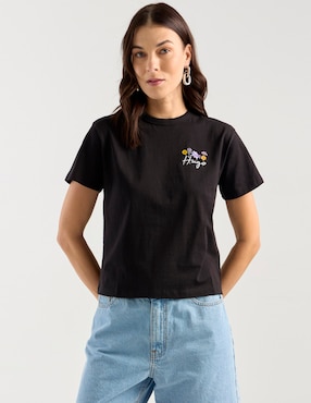 Playera manga corta Hugo cuello redondo para mujer