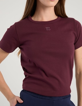 Playera manga corta Hugo cuello redondo para mujer