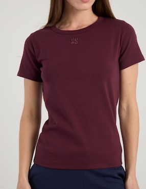 Playera manga corta Hugo cuello redondo para mujer