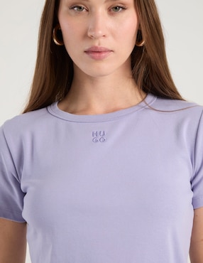 Playera manga corta Hugo cuello redondo para mujer