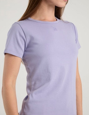 Playera manga corta Hugo cuello redondo para mujer