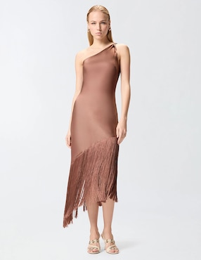 Vestido crop fiesta Pinko escote asimétrico