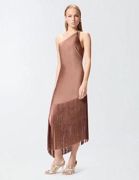 Vestido crop fiesta Pinko escote asimétrico