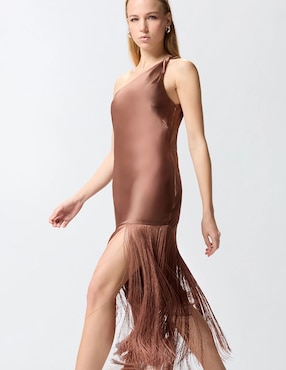 Vestido crop fiesta Pinko escote asimétrico