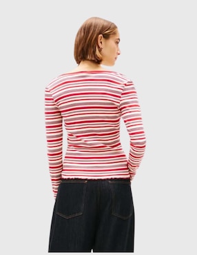 Playera manga larga Tommy Hilfiger cuello redondo para mujer