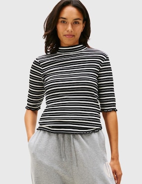 Playera manga al codo Tommy Hilfiger cuello redondo para mujer