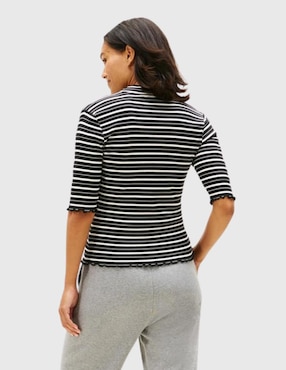 Playera manga al codo Tommy Hilfiger cuello redondo para mujer