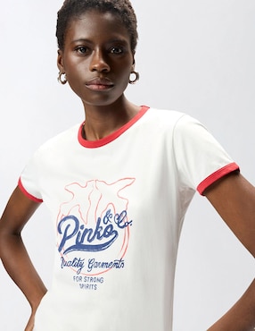 Playera manga corta Pinko cuello redondo para mujer
