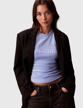 Playera manga corta Calvin Klein cuello redondo para mujer