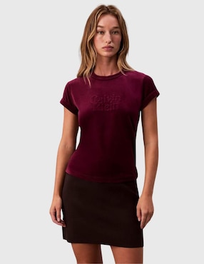 Playera manga corta Calvin Klein cuello redondo para mujer