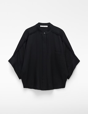 Camisa Adolfo Dominguez de lino manga al codo para mujer
