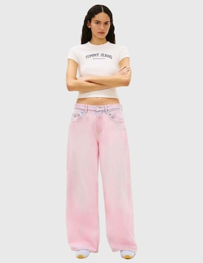 Playera manga corta Tommy Jeans cuello redondo para mujer