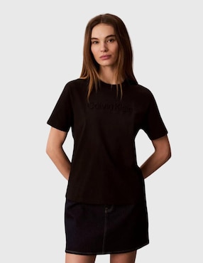 Playera manga corta Calvin Klein cuello redondo para mujer