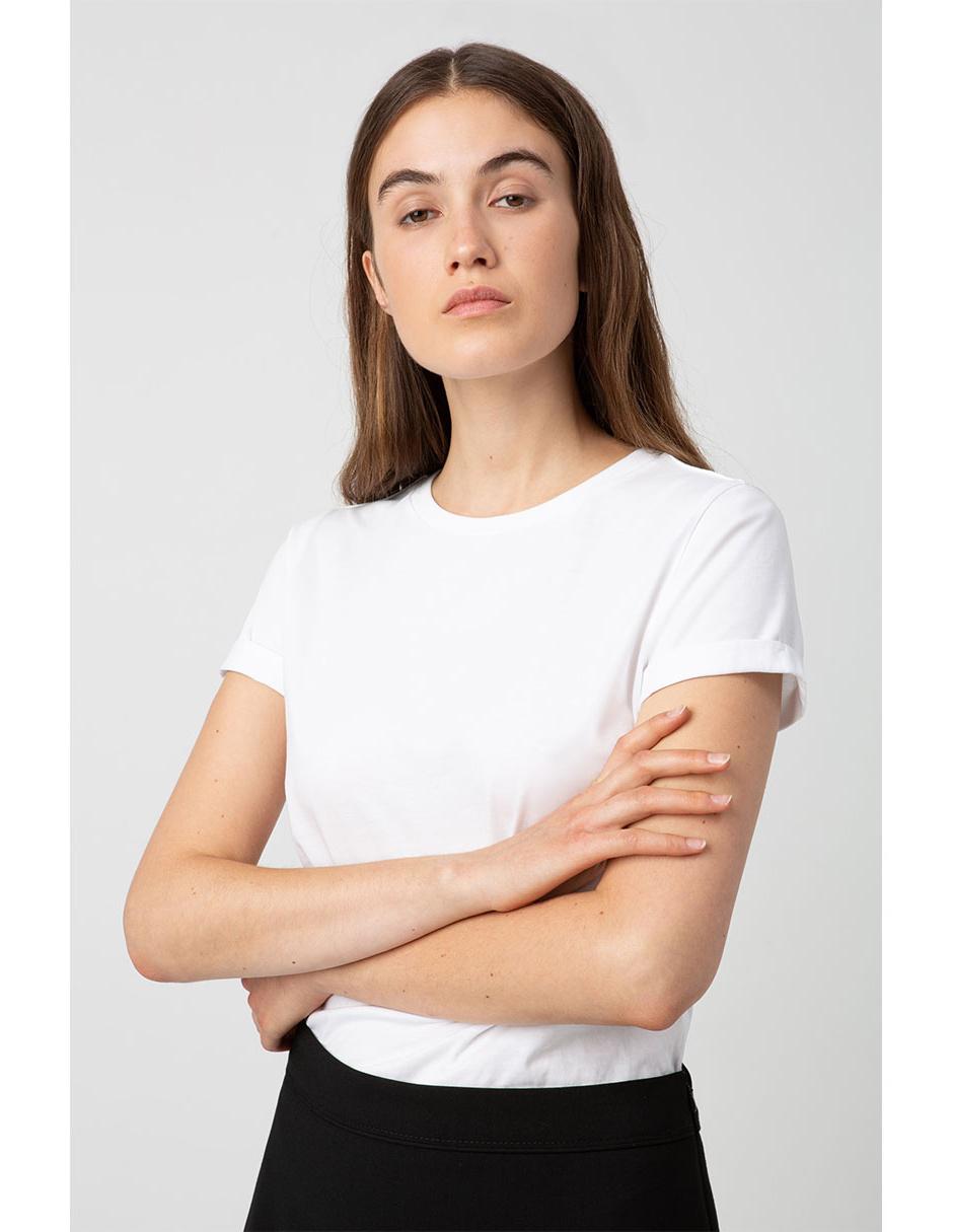Playera manga corta cuello redondo para mujer
