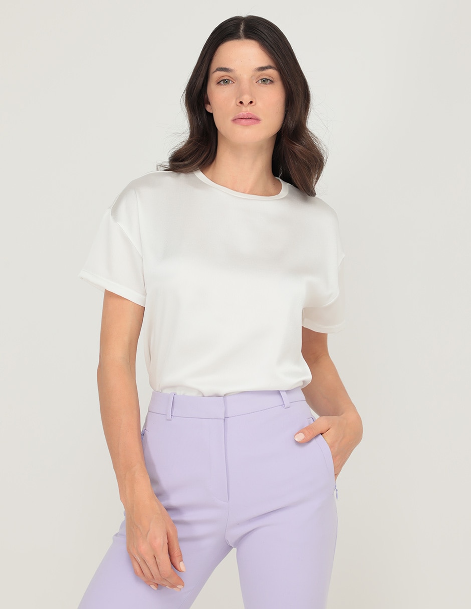 Blusa manga corta para mujer