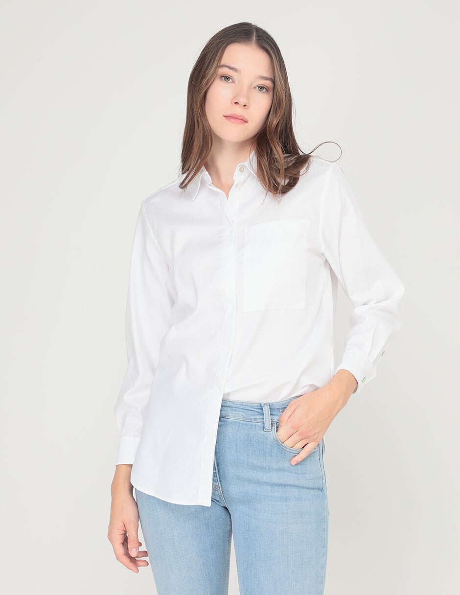 Blusa camisera Marella manga larga para mujer Liverpool