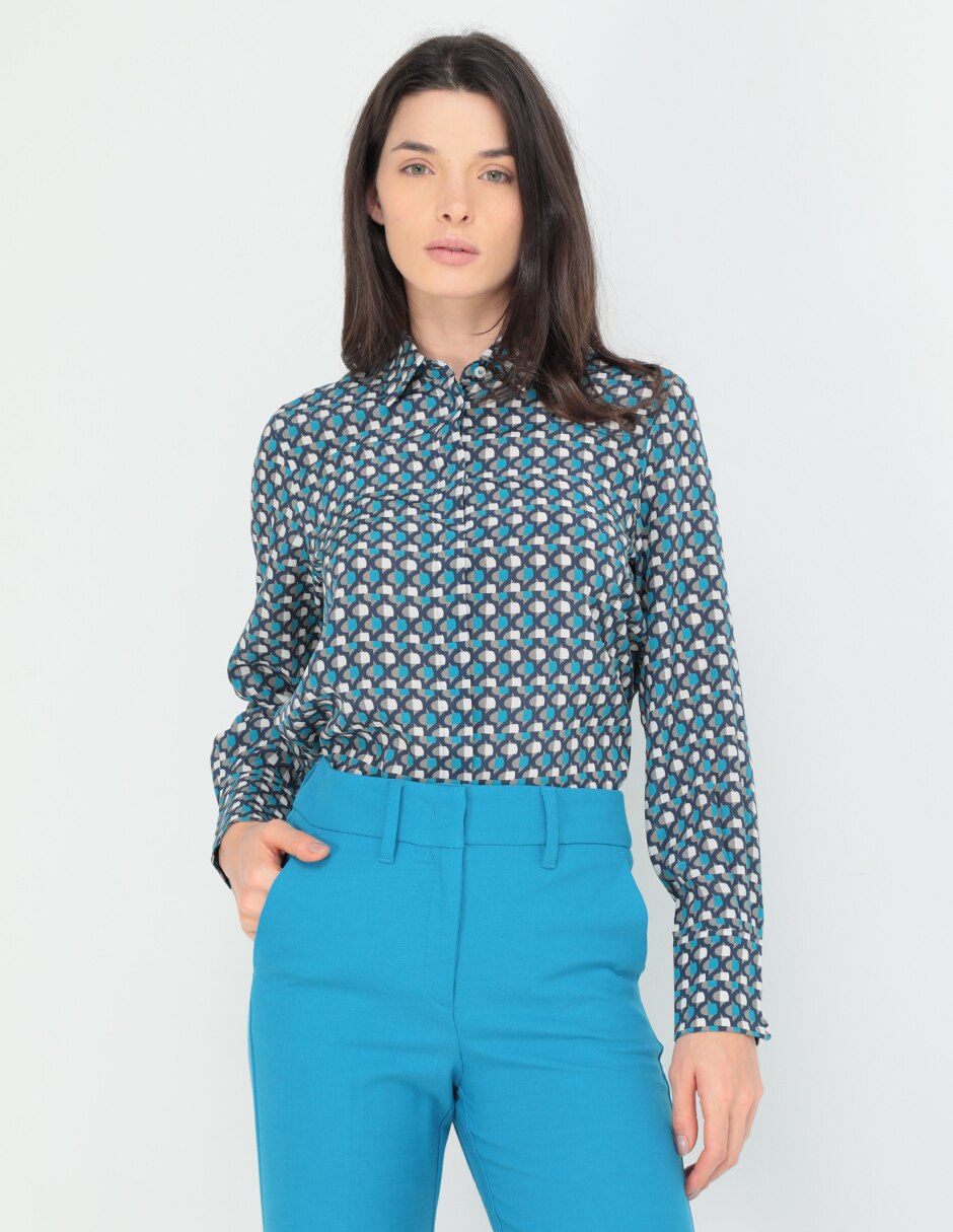 Blusa camisera manga larga para mujer 1