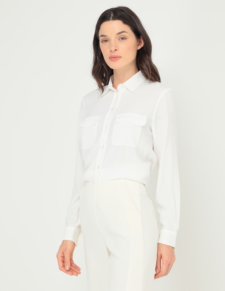 Blusa camisera manga larga para mujer 1