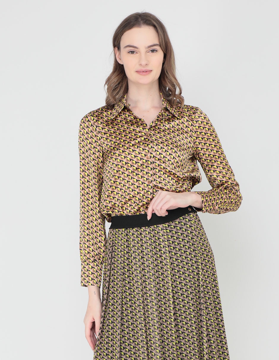 Blusa camisera manga larga para mujer 1