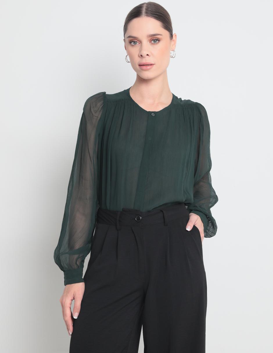 Camisa de algodón manga larga para mujer 1