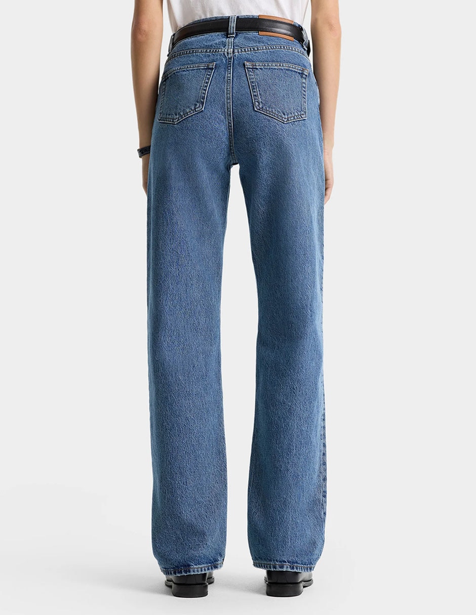 Jeans straight corte cintura para mujer 3