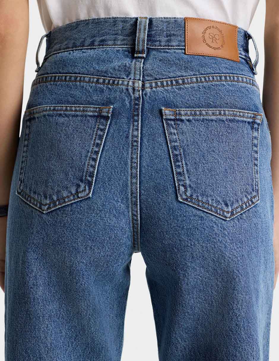 Jeans straight corte cintura para mujer 4