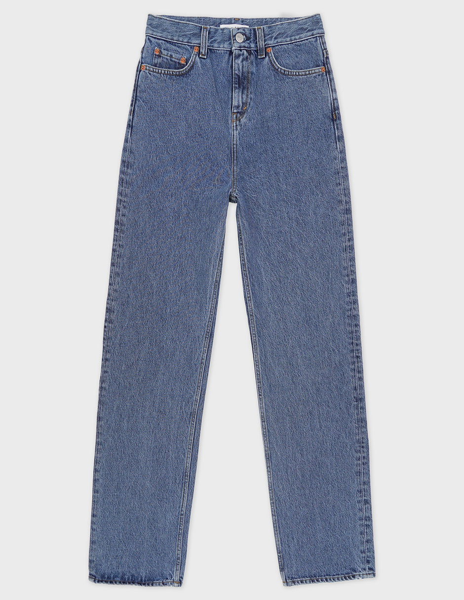 Jeans straight corte cintura para mujer 5