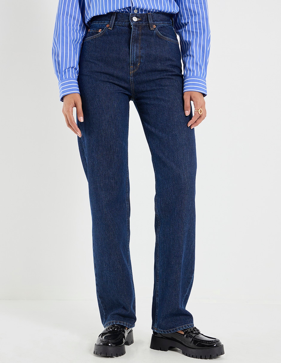 Jeans straight corte cintura para mujer Jeans straight corte cintura para mujer