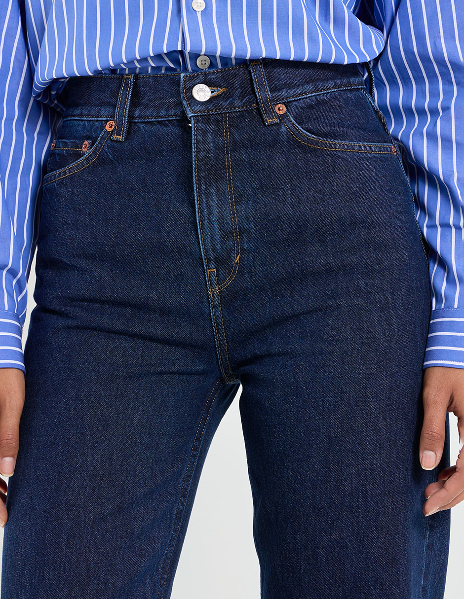 Jeans straight corte cintura para mujer 6