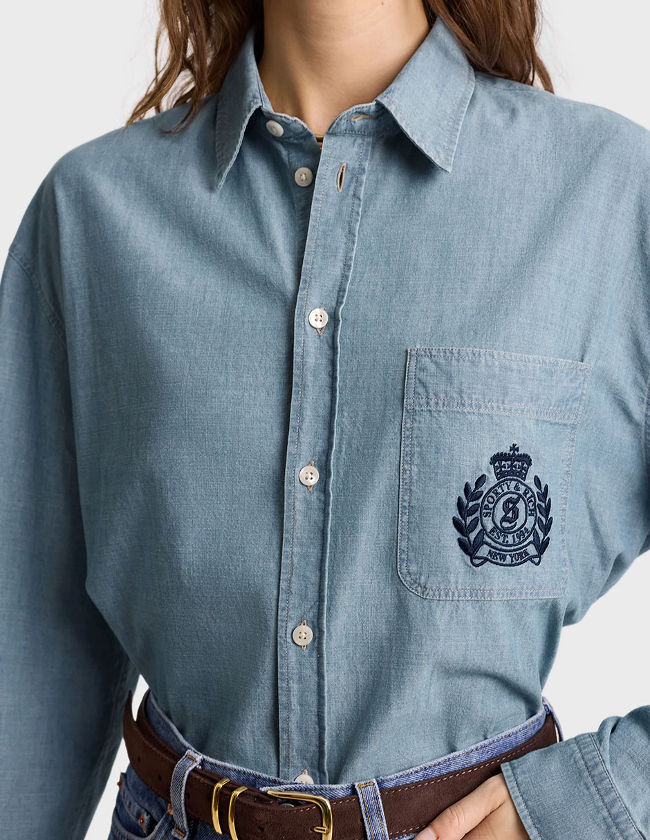 Camisa de algodón manga larga para mujer 3