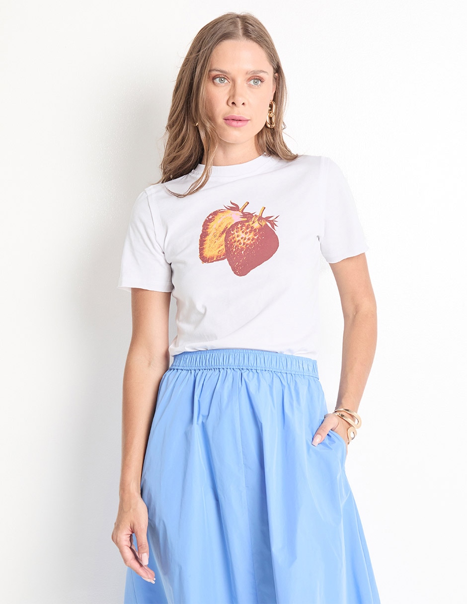Blusa manga corta para mujer