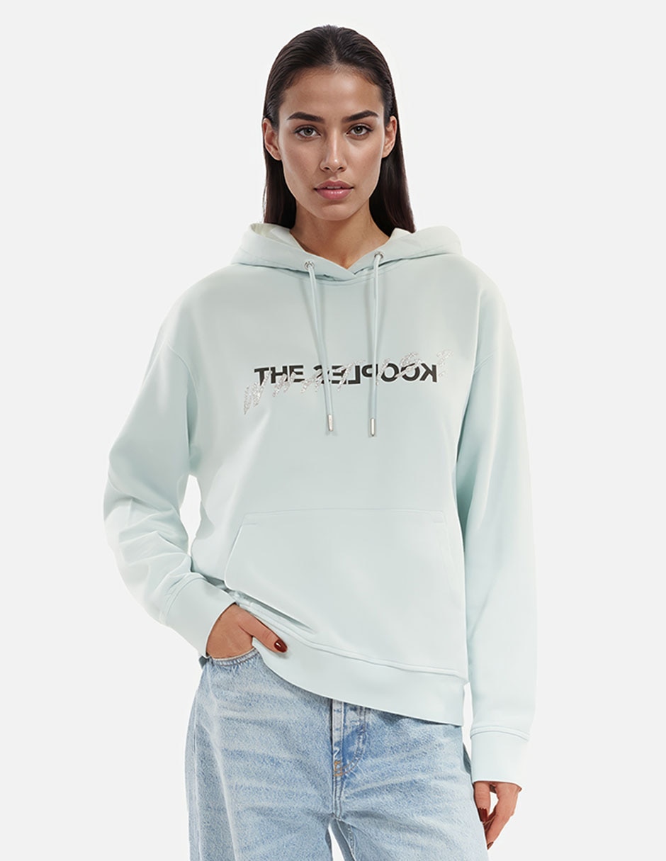Sudadera con capucha y bolsa para mujer