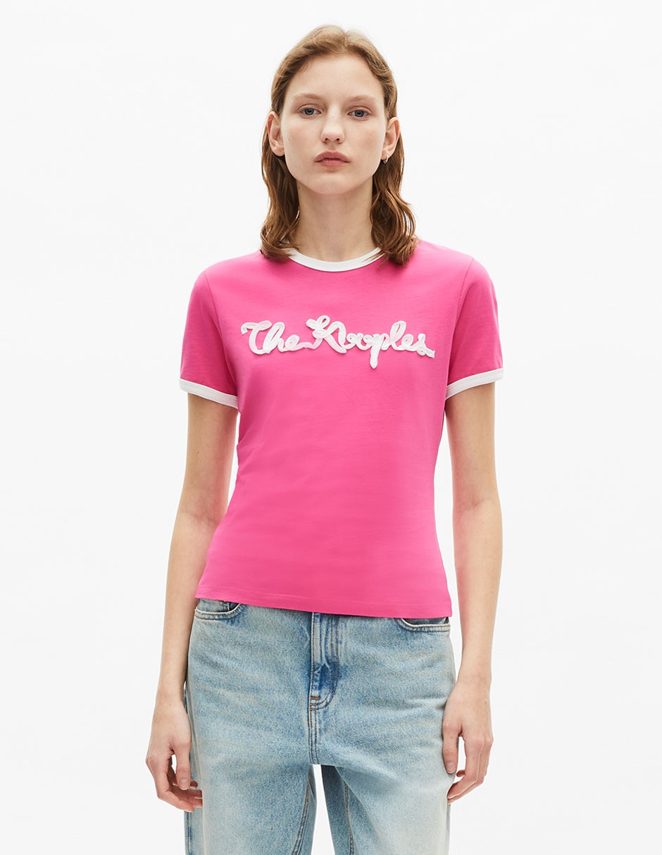 Playera manga corta cuello redondo para mujer