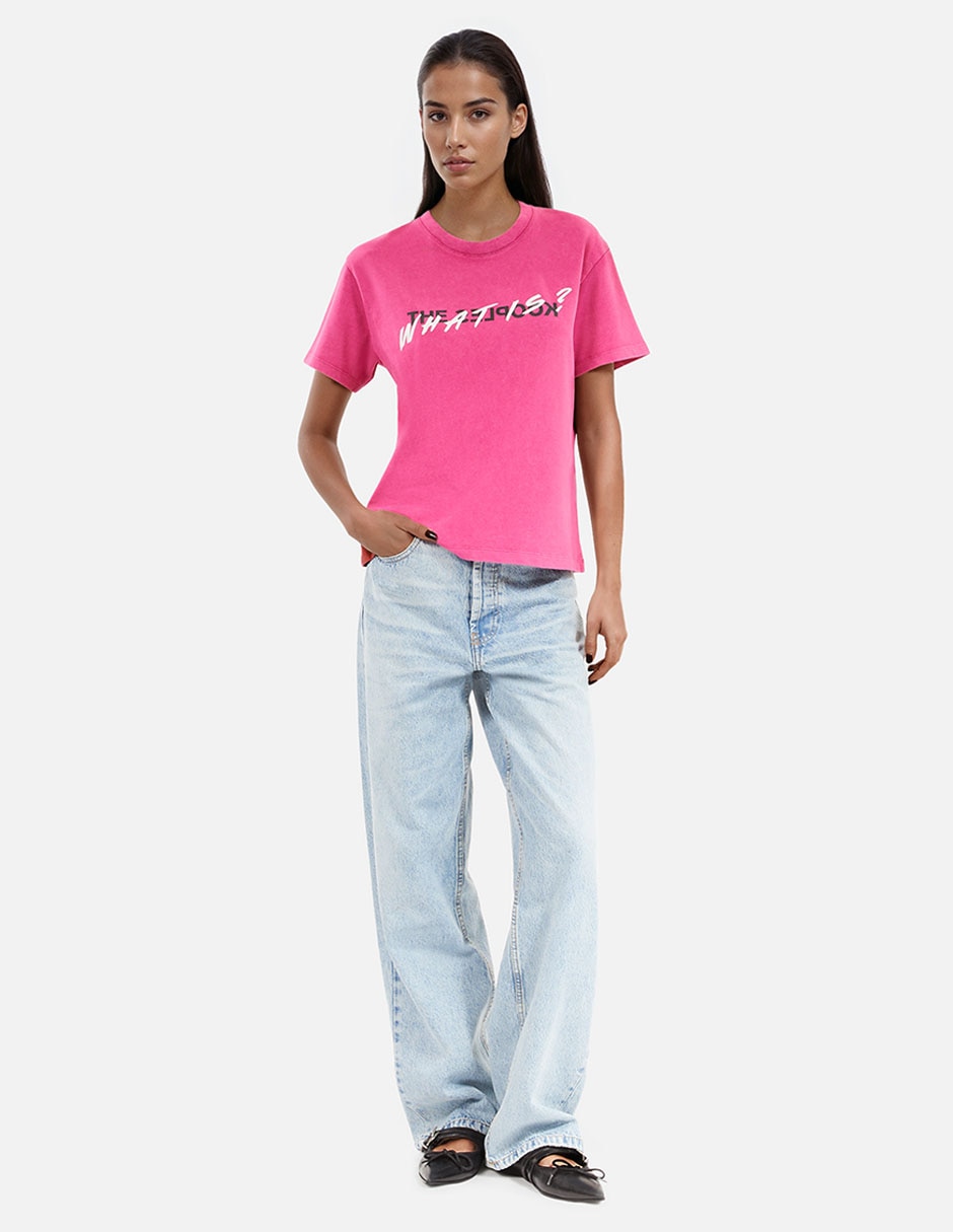 Playera manga corta cuello redondo para mujer 4