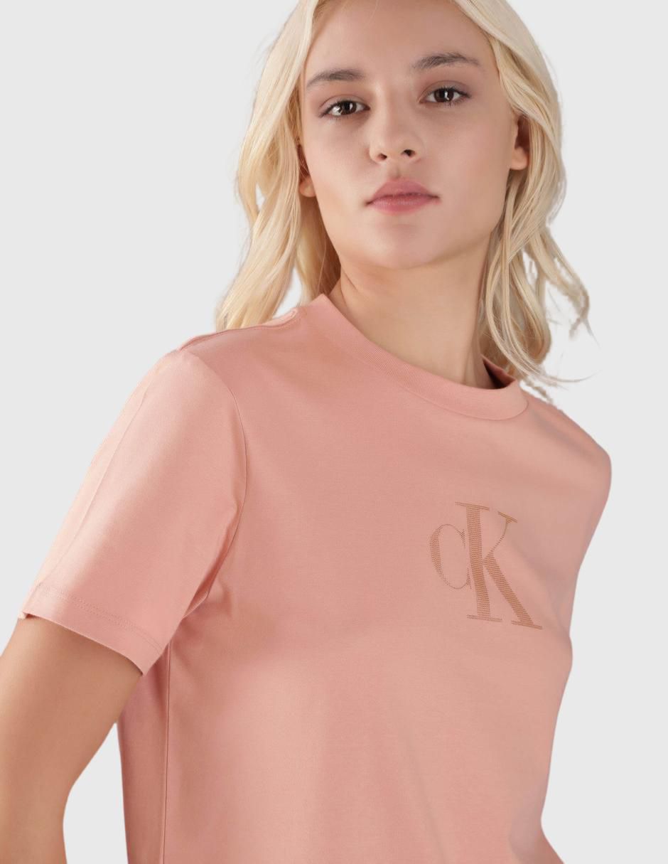 Playera manga corta cuello redondo para mujer 4
