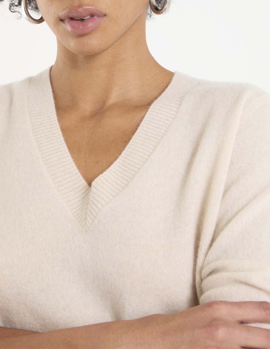 Suéter cuello v para mujer 4