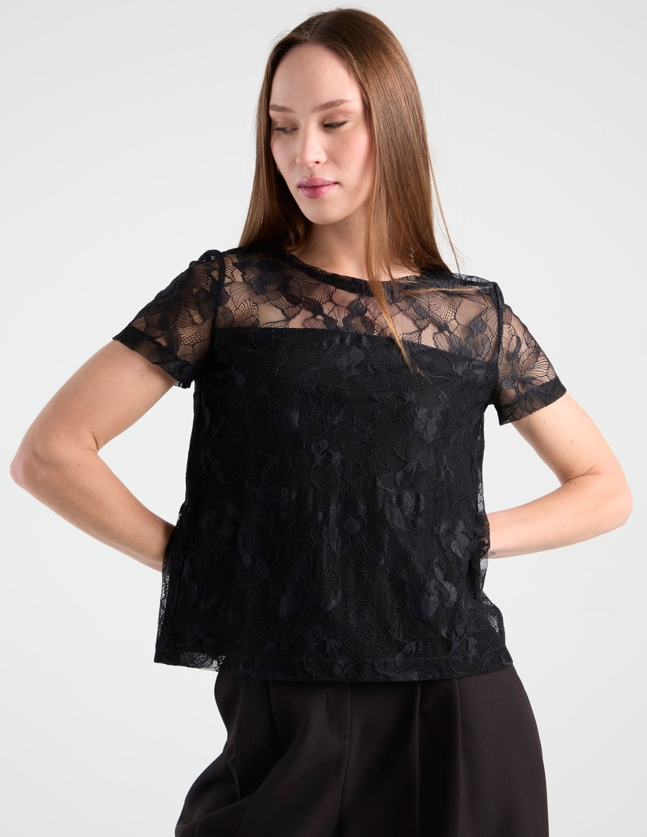 Blusa manga corta para mujer