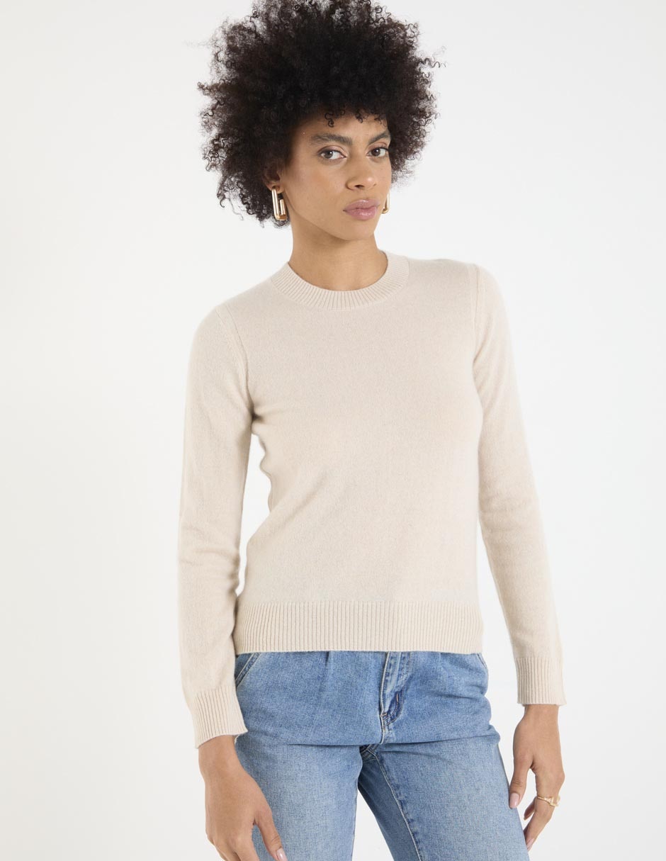 Suéter cuello redondo para mujer