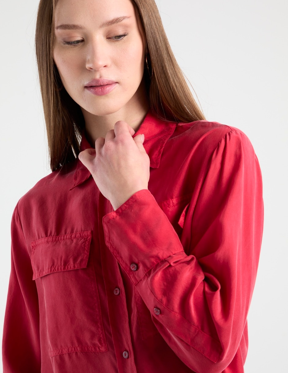 Camisa de algodón manga larga para mujer 4