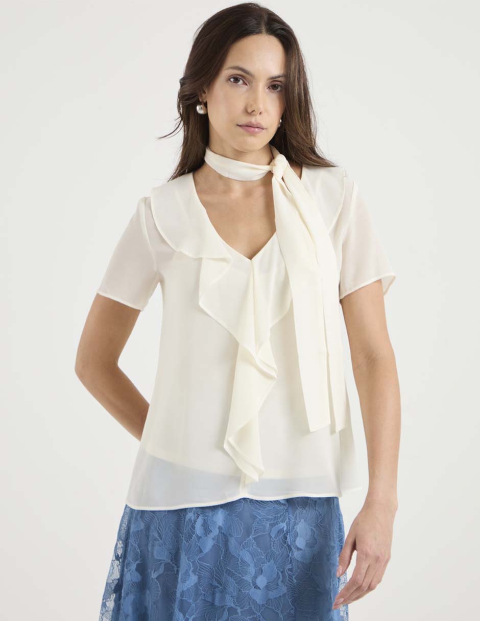 Blusa manga corta para mujer