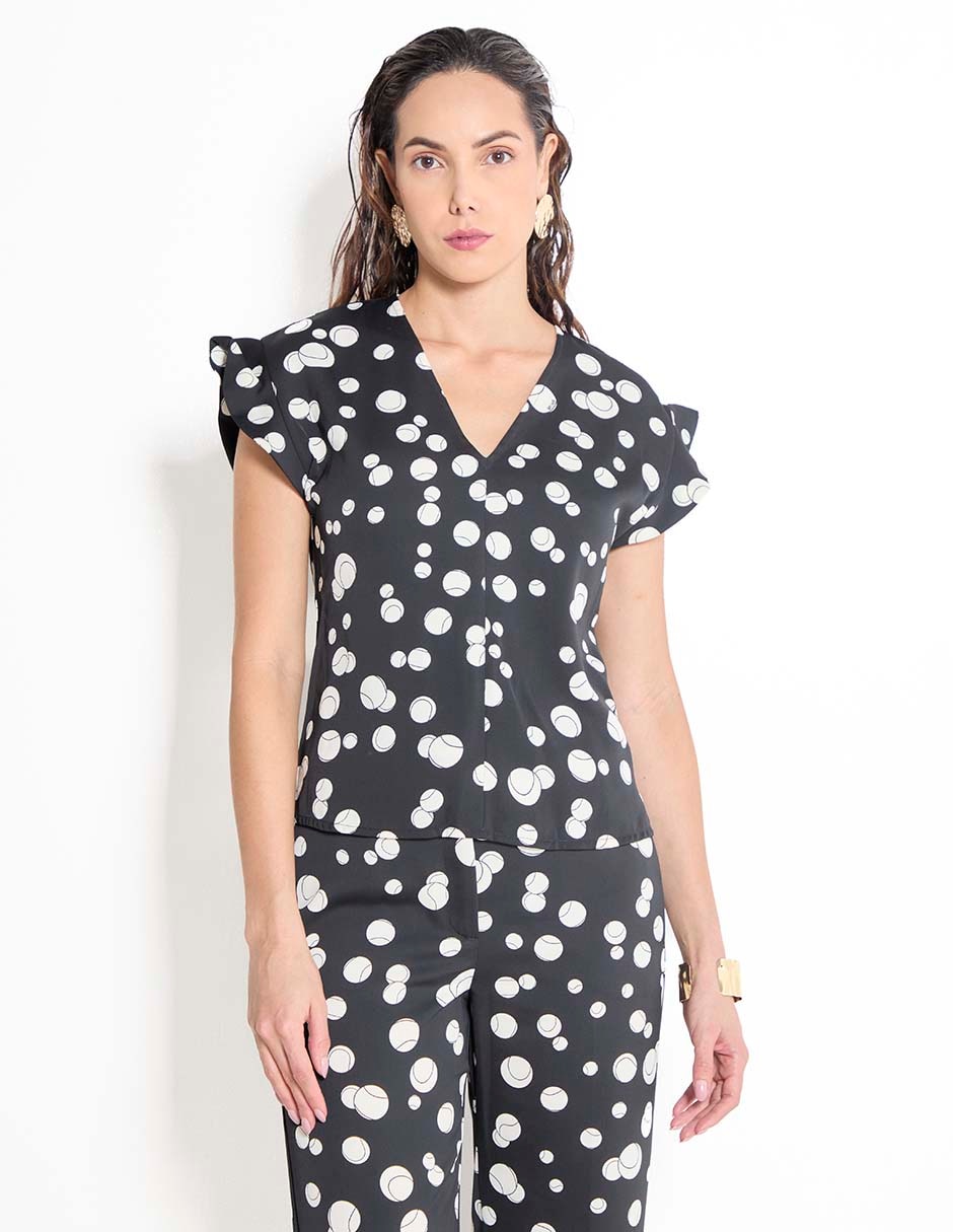 Blusa manga corta para mujer