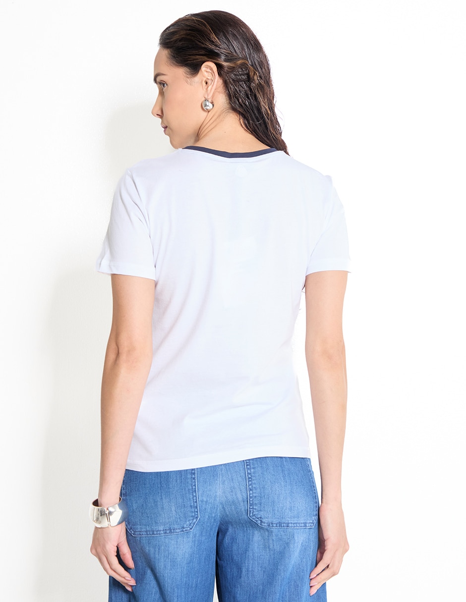 Playera manga corta cuello redondo para mujer 2