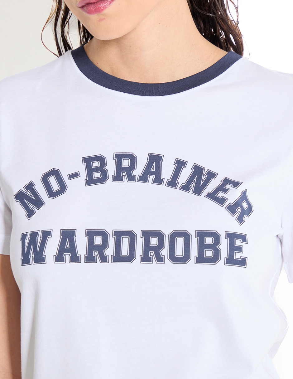 Playera manga corta cuello redondo para mujer 4