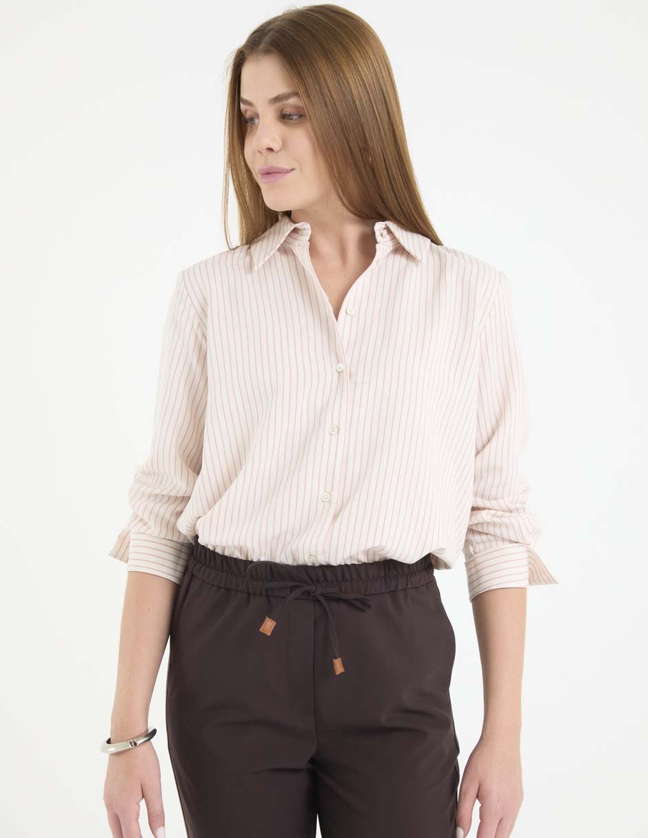 Camisa de algodón manga larga para mujer