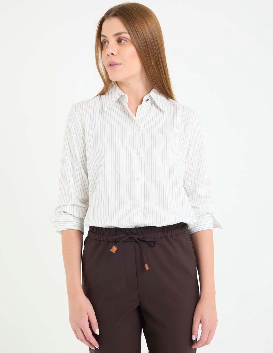 Camisa de algodón manga larga para mujer