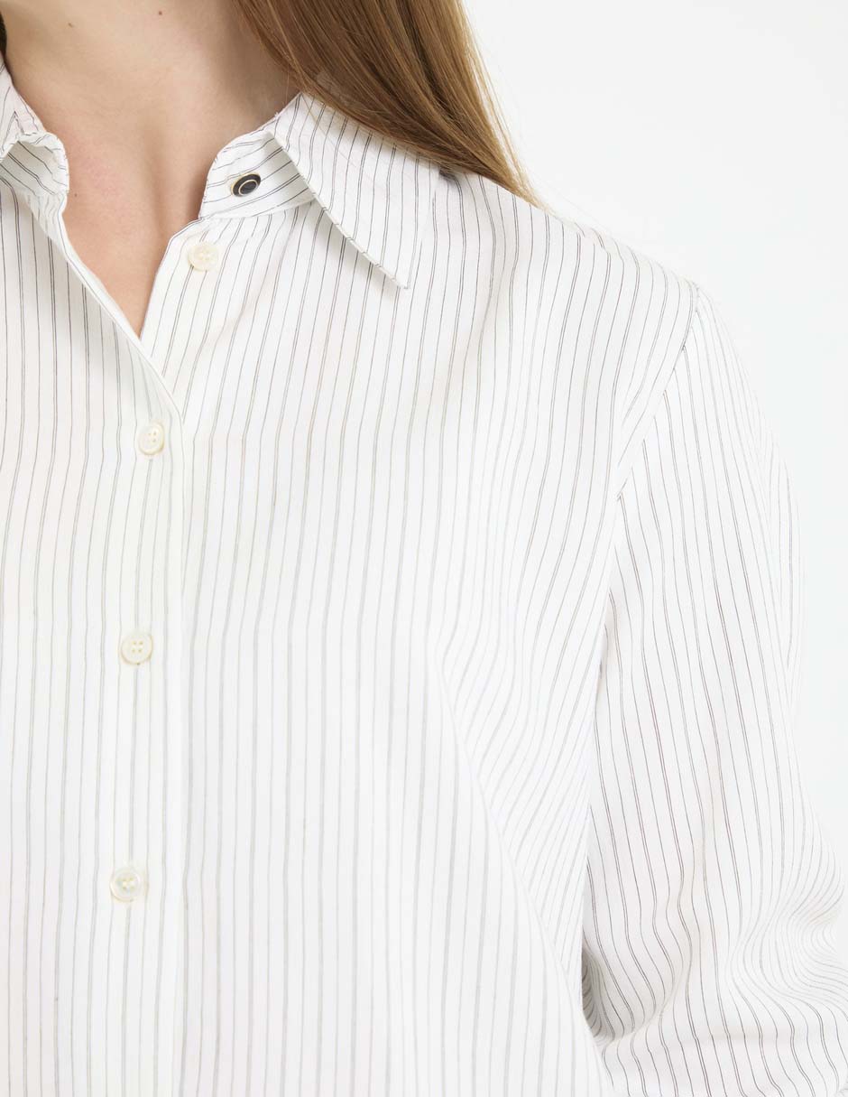 Camisa de algodón manga larga para mujer 4