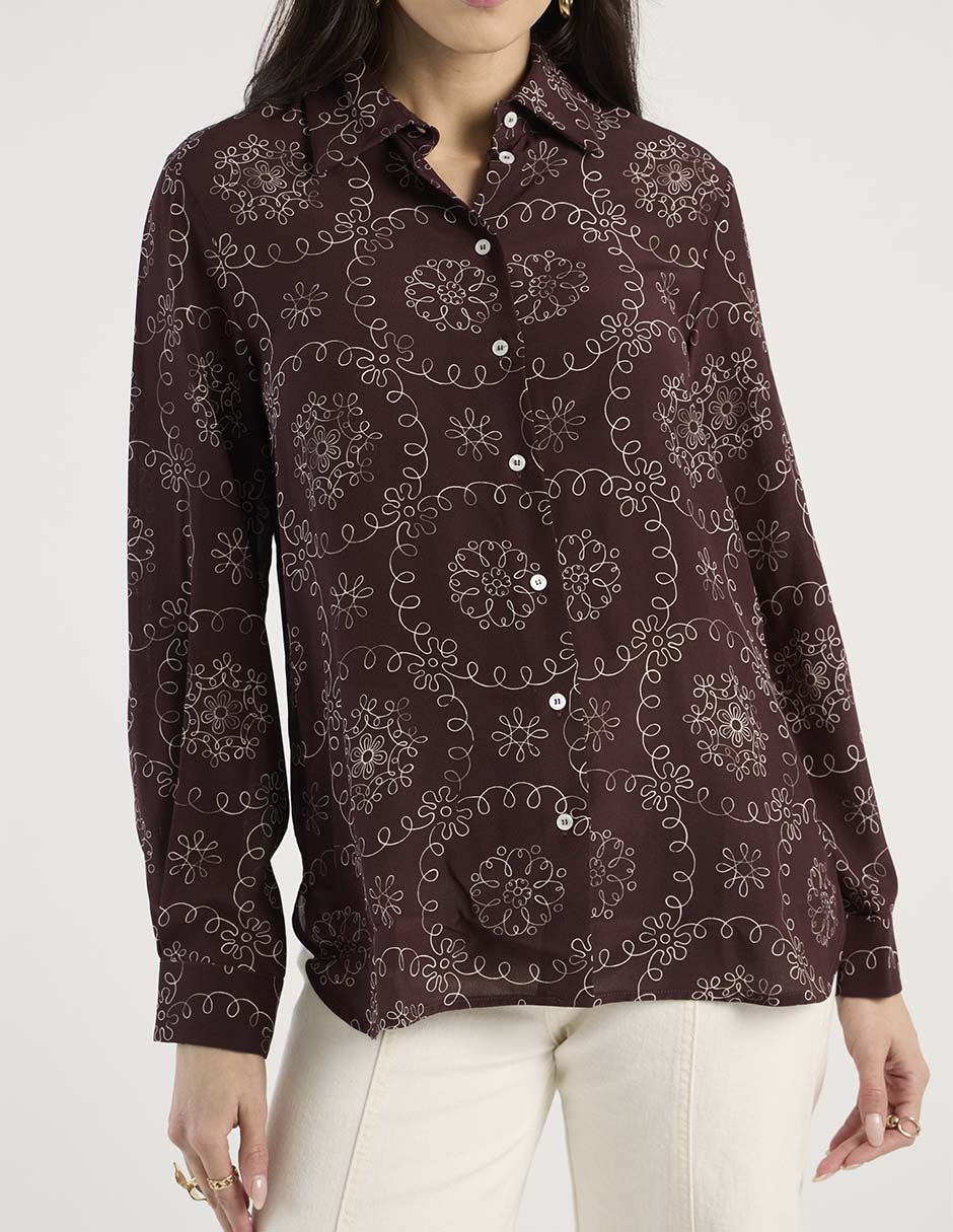 Camisa de algodón manga larga para mujer 5