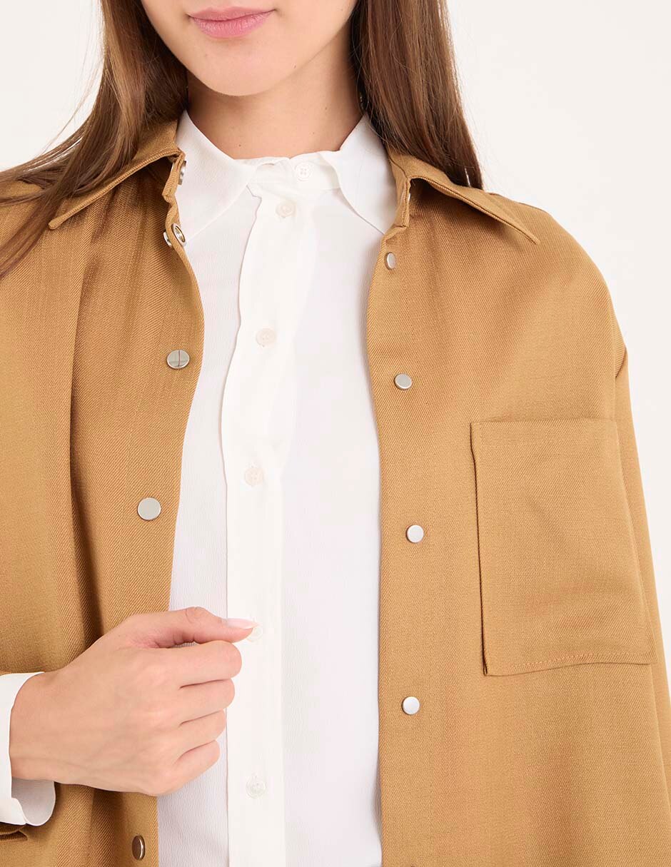 Sobrecamisa de algodón manga larga para mujer 4